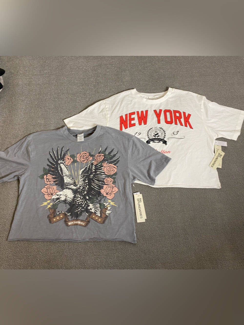 No Boundaries Relaxed Fit Crop Top Bundle- Streetwear Casual Edgy